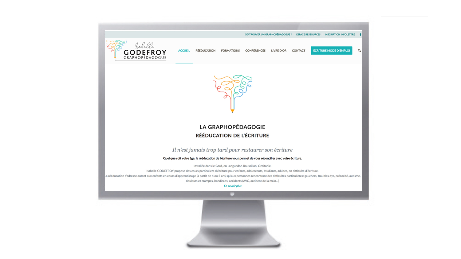 Site isabelle Godefroy - Réalisation IBSTUDIO Agence Web Gard